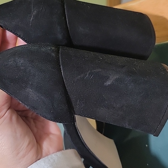 Steven Madden Dillion Black Strap Block Heel Nubuck Leather 10 Classic Cocktail - Picture 12 of 16